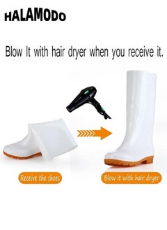 HALAMODO Women's Waterproof Rain Boots Rubber Boots Mid Calf Lightweight Booties Work Comfortable Garden Shoes for Outdoor Gardening Work Walking  - Image 3