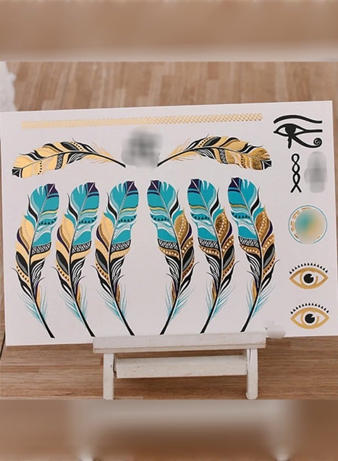 ماركة غير محددة لاصق تاتو جسم و يد و قدم شكل نقش ريش  - Image 2
