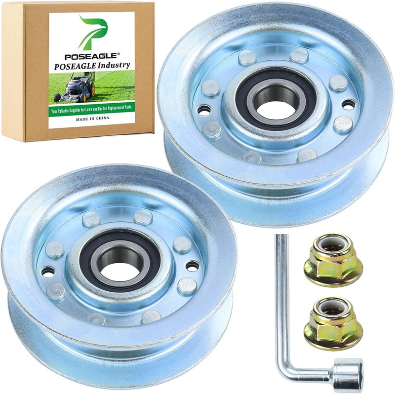 POSEAGLE 2 Pack GY22172 Idler Pulley John Deere Replaces John Deere GY22172 Pulley, GY20067 Idler Pulley John Deere GY20067 Pulley for John Deere D105 D110 D140 L100 L110 L120 L130 La115 La145 Decks - Image 1