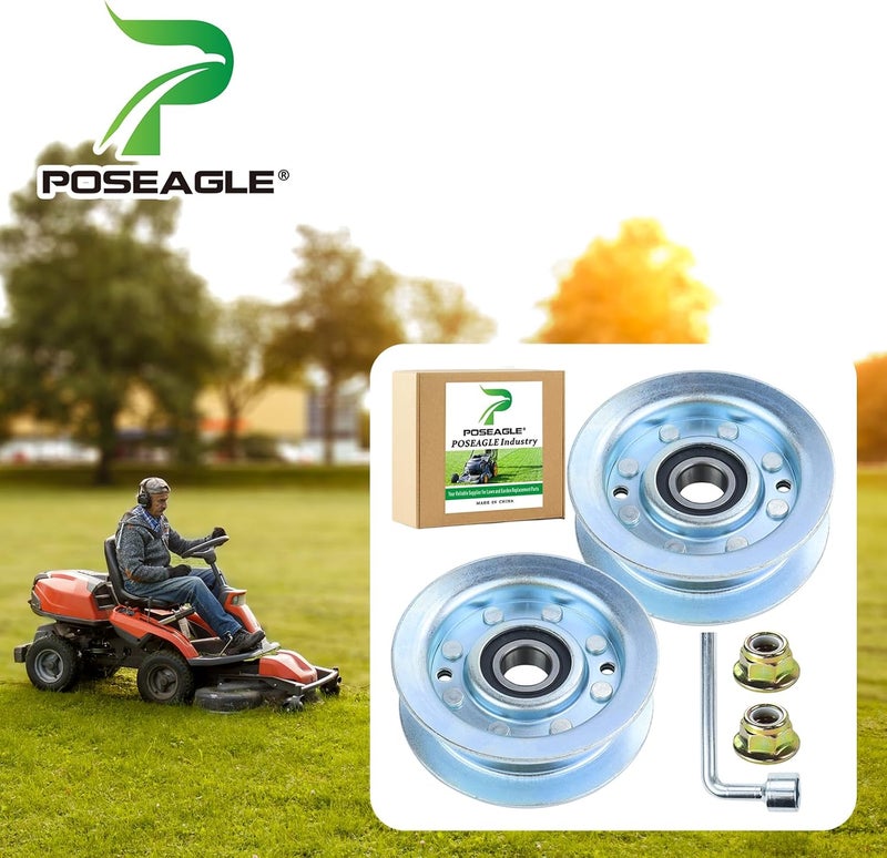 POSEAGLE 2 Pack GY22172 Idler Pulley John Deere Replaces John Deere GY22172 Pulley, GY20067 Idler Pulley John Deere GY20067 Pulley for John Deere D105 D110 D140 L100 L110 L120 L130 La115 La145 Decks - Image 2