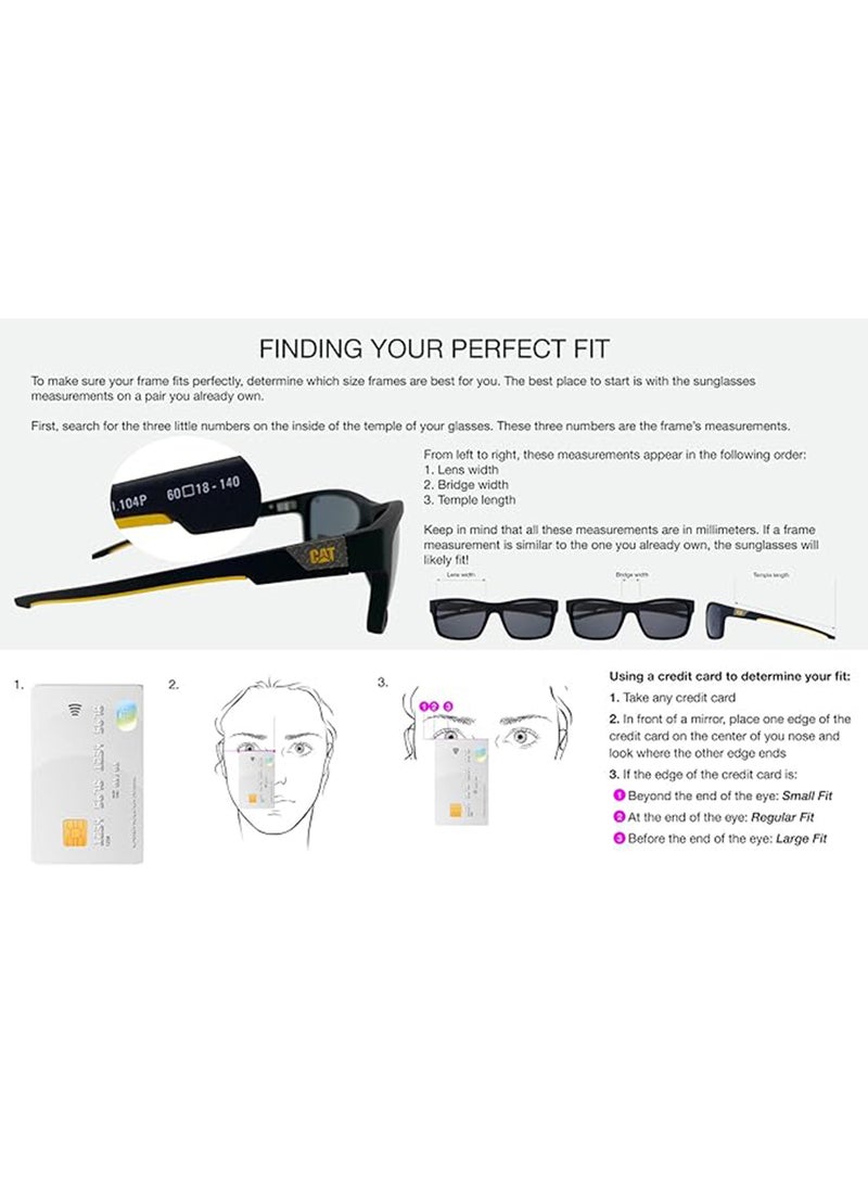 CAT Men CTS-8018 Polarized Wrap Sunglasses Black 61mm - Image 5