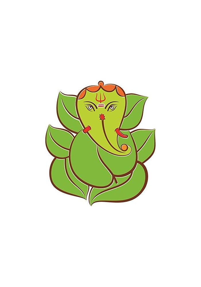 Asmi Collection Auspicious Green God Ganesha PVC Wall Sticker - Image 1