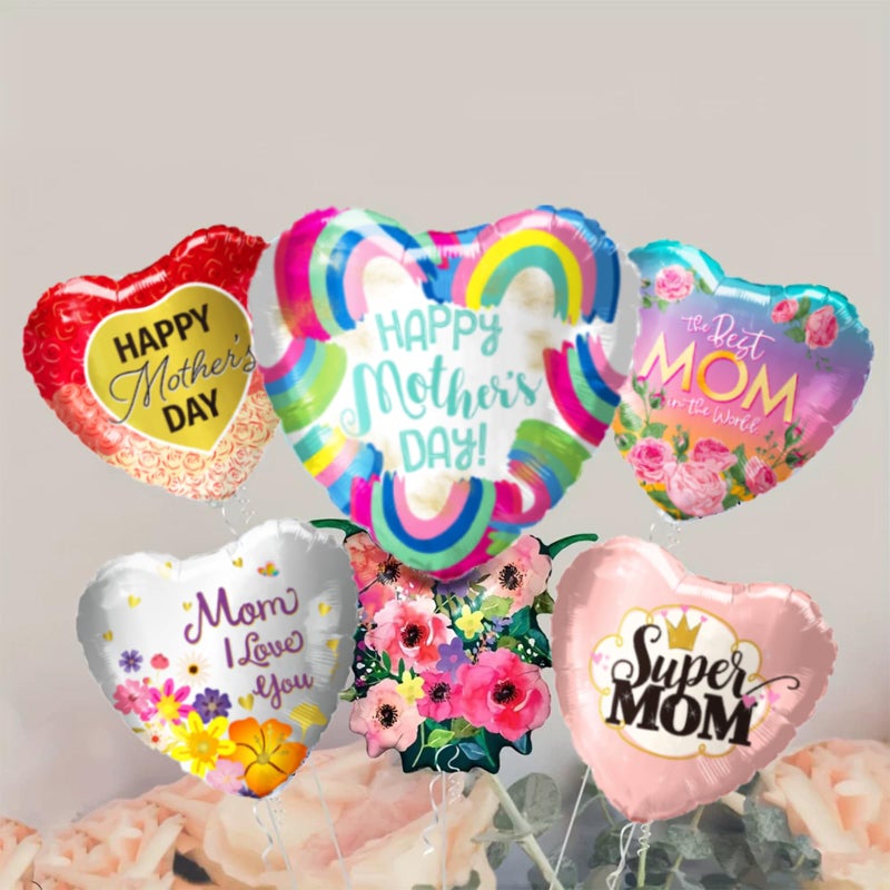 Seilvda 30Pcs Happy Mother's Day Balloons - 20Pcs 10'' and 10 Pcs 5'' Aluminum Foil Balloons Heart for Mother's Day Grandmother Birthday Party Decorations - Image 5