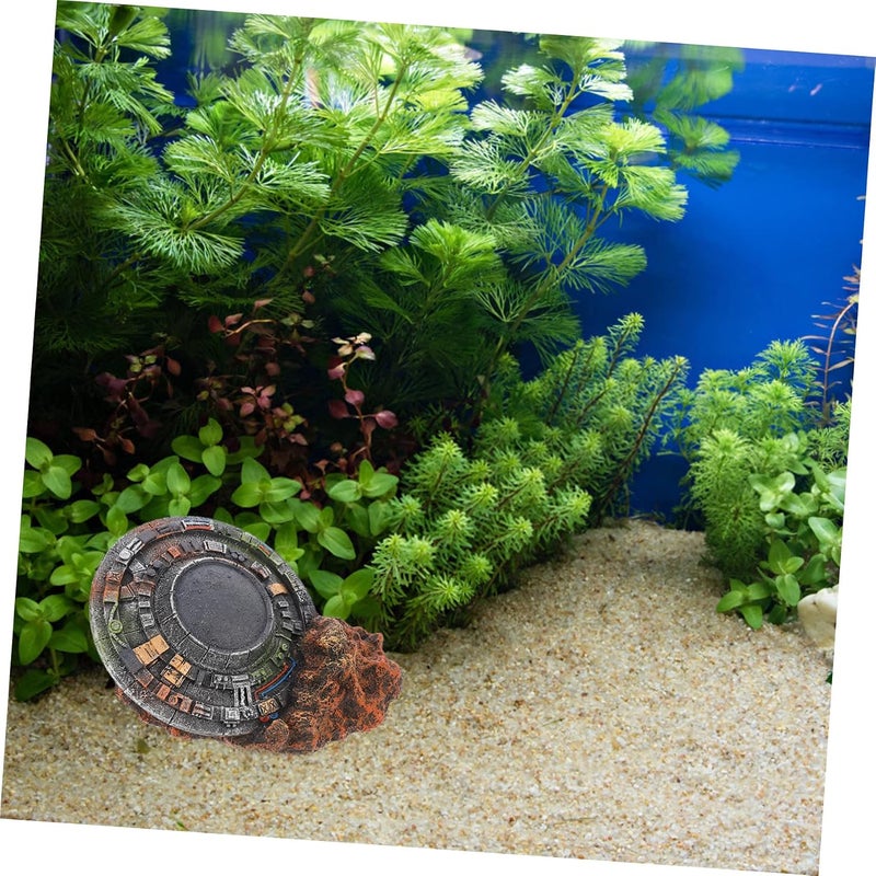 Garneck Crashed Spaceship Aquarium Decor - Unique Fish Tank Statue for Micro Landscape - Image 4