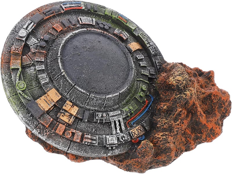 Garneck Crashed Spaceship Aquarium Decor - Unique Fish Tank Statue for Micro Landscape - Image 1