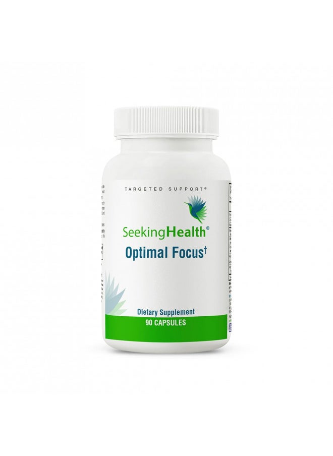 Seeking Health Optimal Focus, Stimulant-Free and Caffeine-Free Nootropic Support for Memory and Focus, with Choline, DHA from Algae, American Ginseng, Vegan and Vegetarian (90 Capsules)