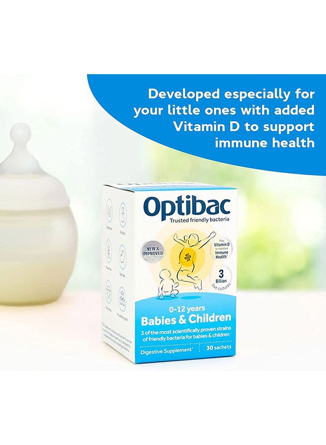 Optibac Probiotics Babies And Children Probiotic For Immune System Support With Vitamin D Booster And 3 Billion Bacterial Cultures 30 Sachets - Image 2