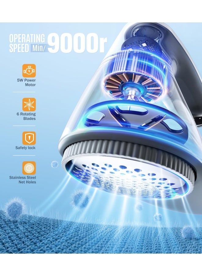 POPCHOSE Fabric Shaver for Clothing, Electric Lint Remover Sweater Shaver to Remove Pilling, Depiller for Clothes, Furniture, Couch, Fuzz with 6-Leaf Blades Extra, Electrostatic Brush - Image 3