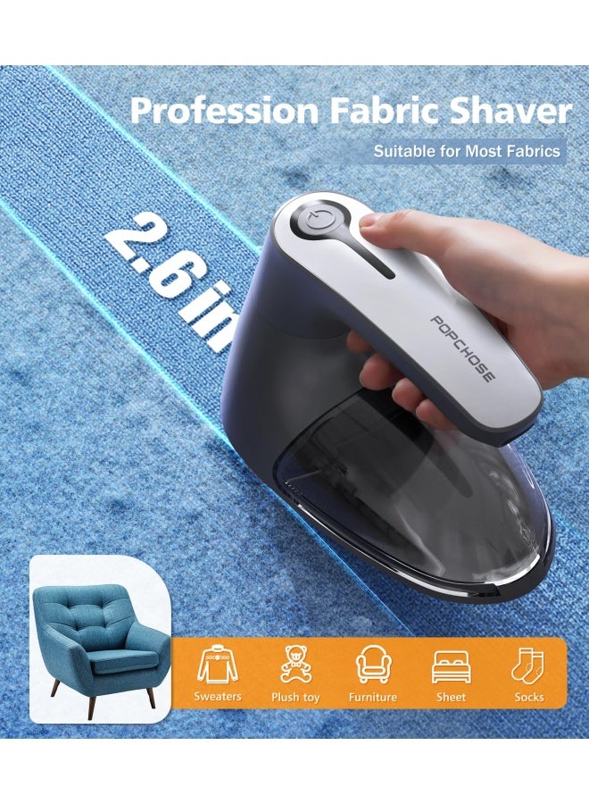 POPCHOSE Fabric Shaver for Clothing, Electric Lint Remover Sweater Shaver to Remove Pilling, Depiller for Clothes, Furniture, Couch, Fuzz with 6-Leaf Blades Extra, Electrostatic Brush - Image 4