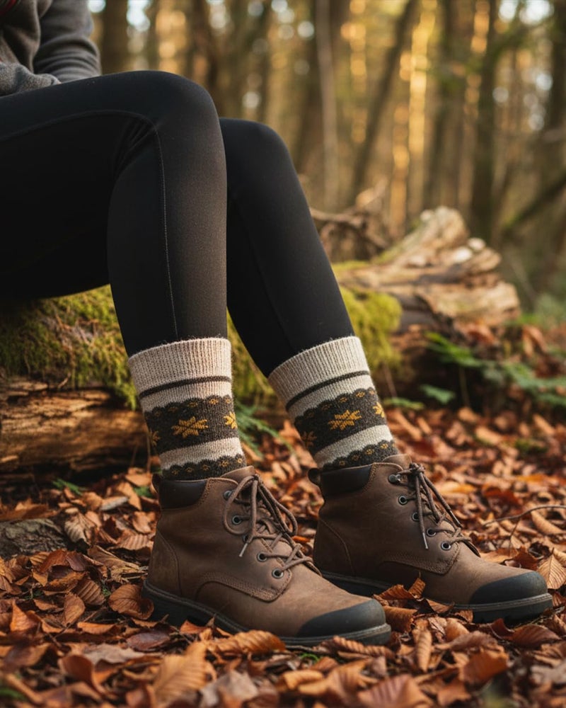 GoWith Alpaca Wool Socks for Men & Women, Alpaca-Merino Blend Warm Cozy Thermal Boot Crew Socks, - Image 3