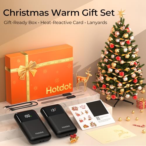 Hotdot Hand Warmers Rechargeable 2 Pack, 4 Heat Levels (104–131°F), Real-Time Temp & Battery Display, Electric Hand Warmers, Fast Heating, Fits in Gloves/Pocket, Gifts for Women & Men - Image 2