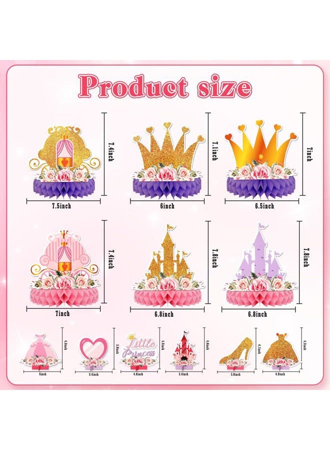 KSKSPE Princess Honeycomb Centerpieces, 9Pcs Princess Party Table Centerpieces Princess Birthday Decorations Princess Theme Party Table Decoration for Princess Supplies - Image 2