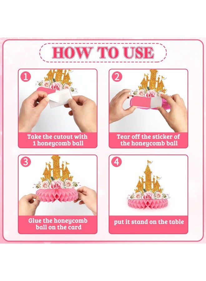 KSKSPE Princess Honeycomb Centerpieces, 9Pcs Princess Party Table Centerpieces Princess Birthday Decorations Princess Theme Party Table Decoration for Princess Supplies - Image 3