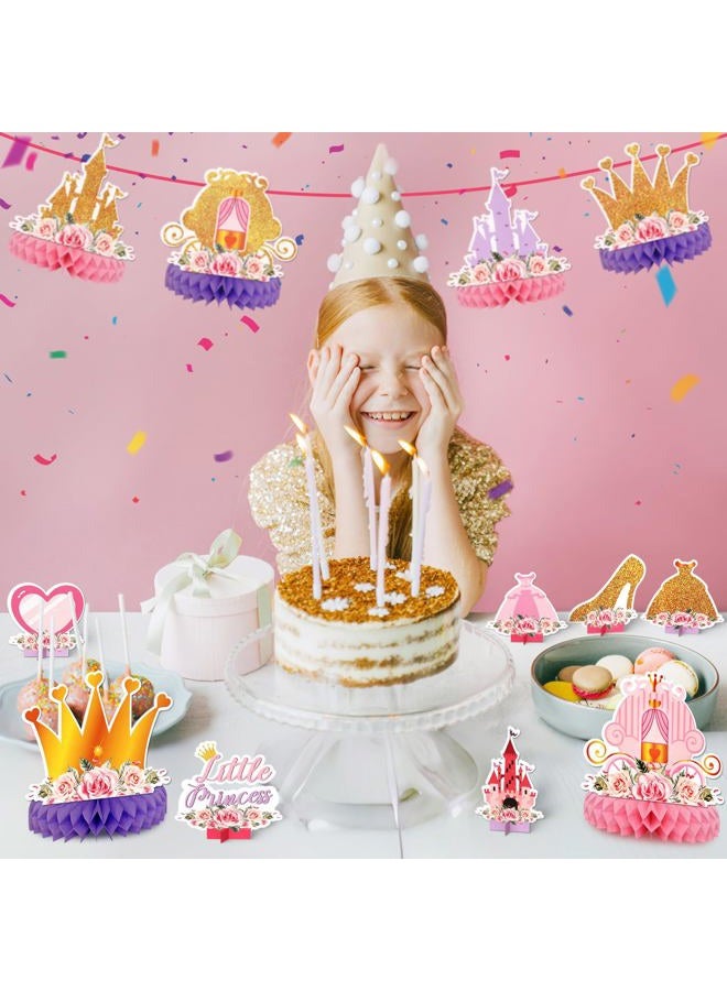 KSKSPE Princess Honeycomb Centerpieces, 9Pcs Princess Party Table Centerpieces Princess Birthday Decorations Princess Theme Party Table Decoration for Princess Supplies - Image 5