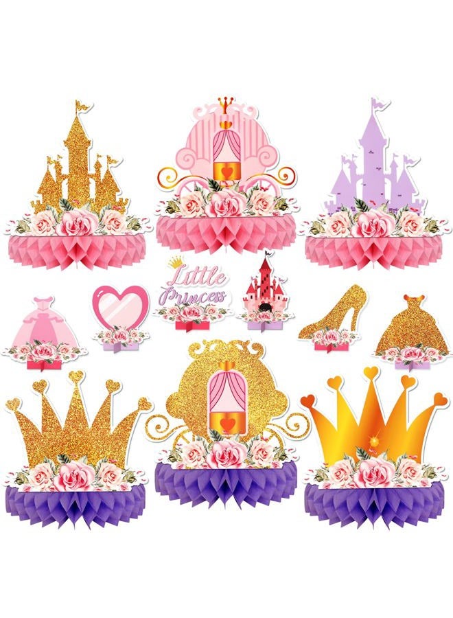 KSKSPE Princess Honeycomb Centerpieces, 9Pcs Princess Party Table Centerpieces Princess Birthday Decorations Princess Theme Party Table Decoration for Princess Supplies - Image 1