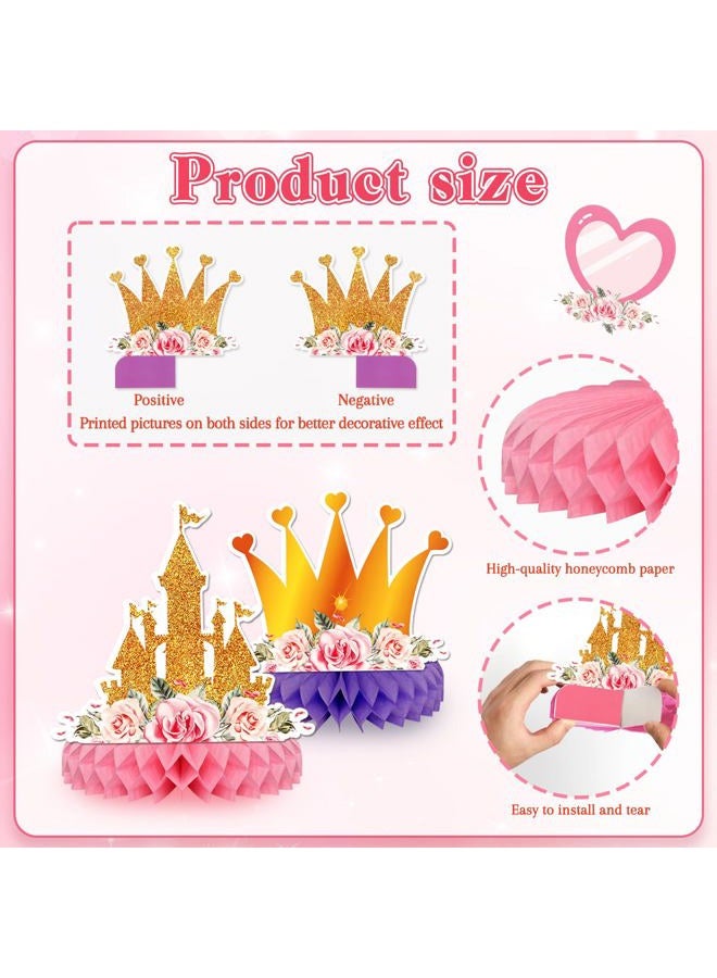 KSKSPE Princess Honeycomb Centerpieces, 9Pcs Princess Party Table Centerpieces Princess Birthday Decorations Princess Theme Party Table Decoration for Princess Supplies - Image 4
