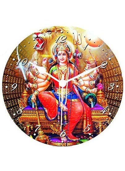 KARTIK KARTIK Wall Clock MATA Printed Designer Round Wooden Wall Clock Without Glass for Home/Living Room/Bedroom/Kitchen and Office - 11X11 Inches (Multicolor)  - Image 1