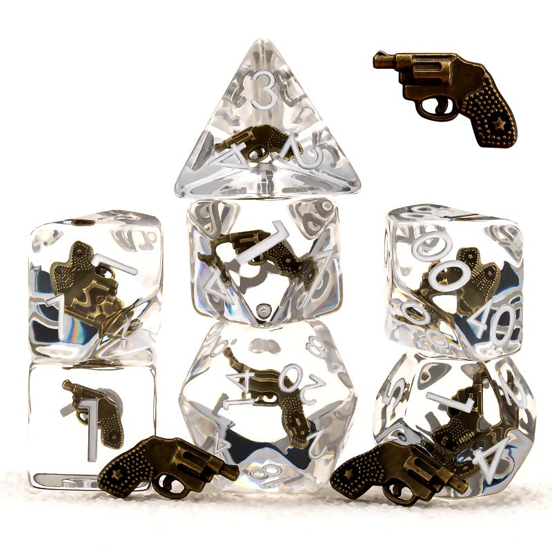Maywin Polyhedral DD Gun DiceResin Gun DND Dice Set for Dungeons and Dragons MTG RPG Board Games - Image 3