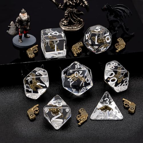 Maywin Polyhedral DD Gun DiceResin Gun DND Dice Set for Dungeons and Dragons MTG RPG Board Games - Image 5