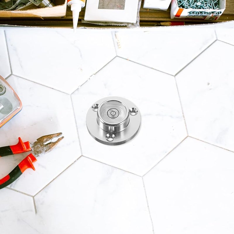 Small Metal Pocket Spirit Level Tool 34X20X12Mm White Dual Ring Bubble for Precision Measuring - Image 4