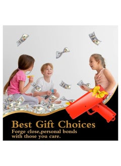 ELTRAZONE Money Gun Paper Playing Spary Toy Gun, Prop with 100 Pcs Play Cash Party Supplies multicoloured, Su-140Ph548  - Image 2