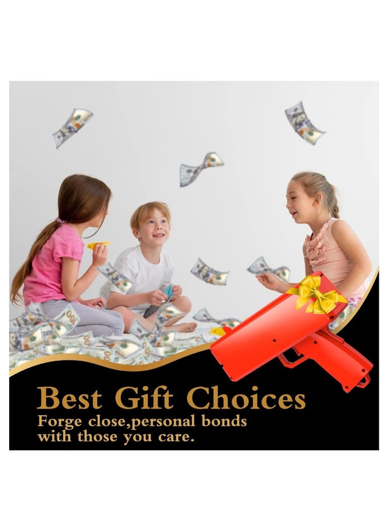 ELTRAZONE - Money Gun Paper Playing Spary Toy Gun, Prop with 100 Pcs Play Cash Party Supplies multicoloured, Su-140Ph548 - Image 1