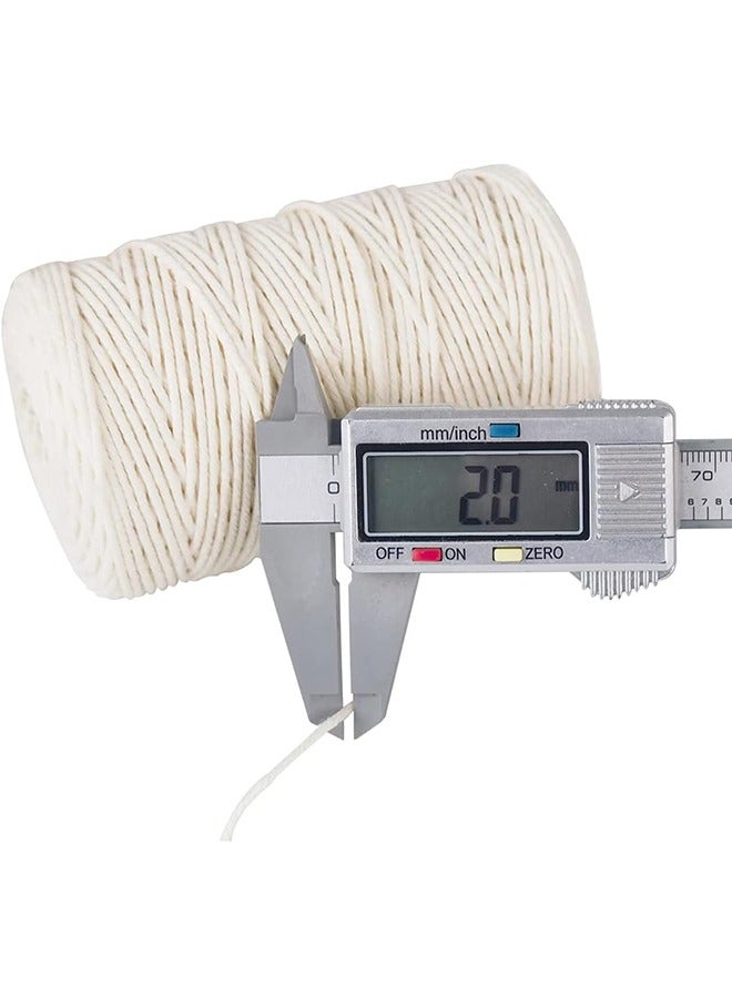 خيوط طبخ 656 قدم خيوط خيوط قطنية 2 مم, خيوط قطنية قوية وآمنة للطعام, لربط خيوط تغليف هدايا اللحوم حرفة تغليف نباتات الحديقة اليدوية لفنون التعبئة والتغليف ديكور المنزل - Image 2