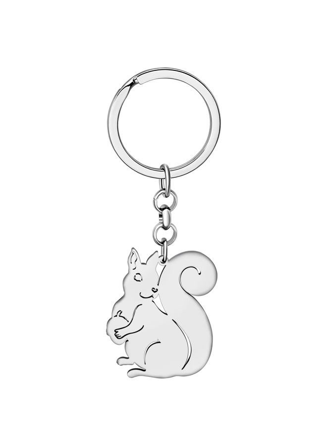 DALANE Stainless Steel Cute Squirrel Keychains Car Key Ring Animals Jewelry Charms Gifts for Women Girls Decor - Image 1