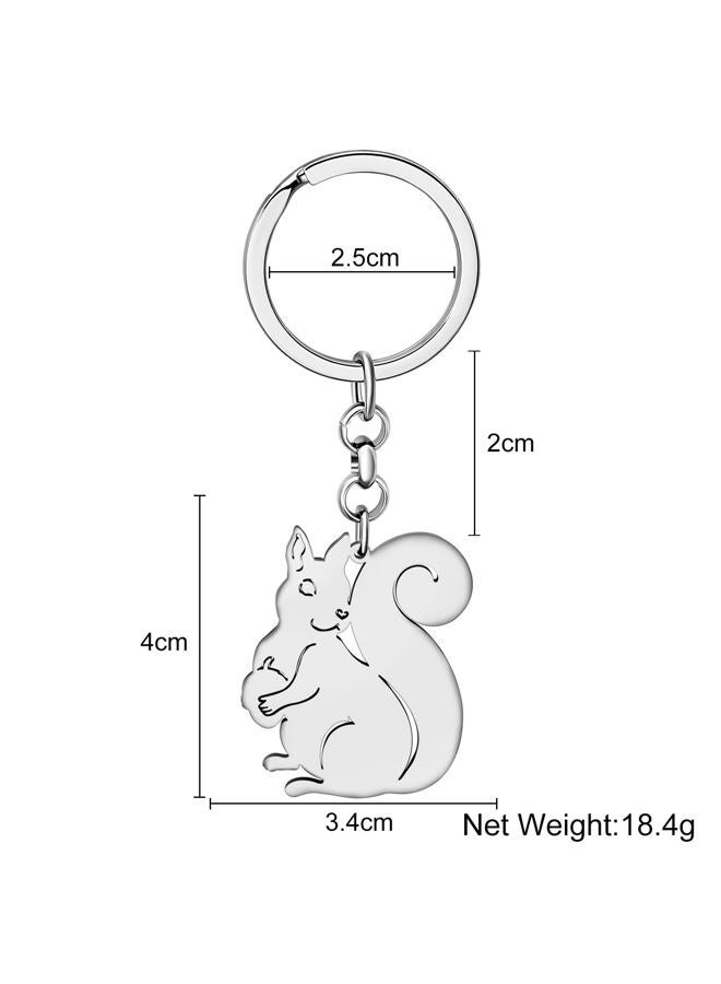 DALANE Stainless Steel Cute Squirrel Keychains Car Key Ring Animals Jewelry Charms Gifts for Women Girls Decor - Image 5