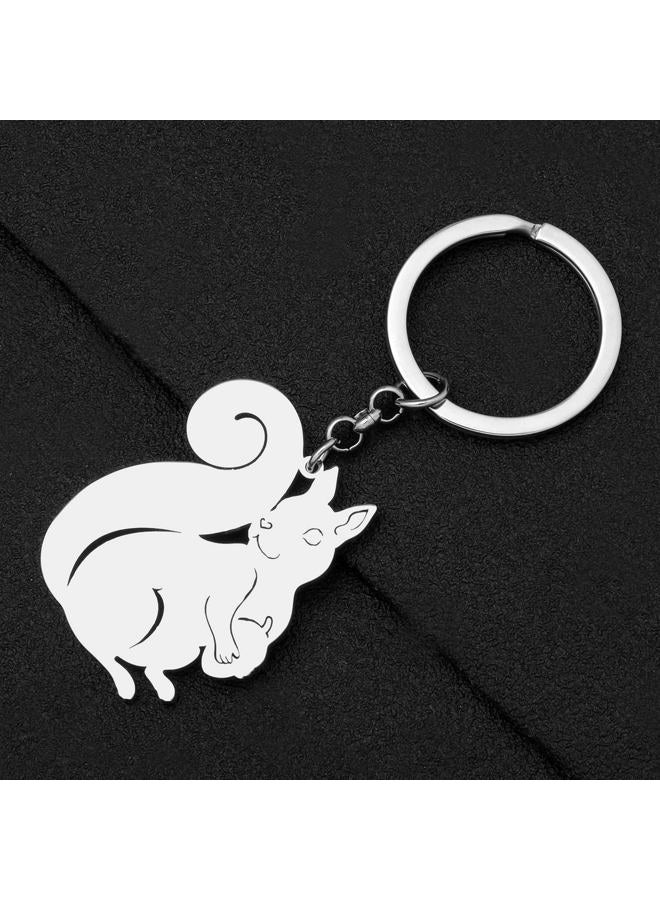 DALANE Stainless Steel Cute Squirrel Keychains Car Key Ring Animals Jewelry Charms Gifts for Women Girls Decor - Image 4