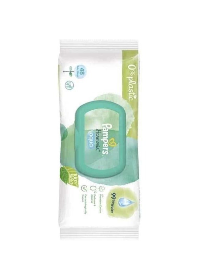 Pampers Harmonie Aqua Wet Wipes 9 Packs of 48 Wet Wipes - Image 2