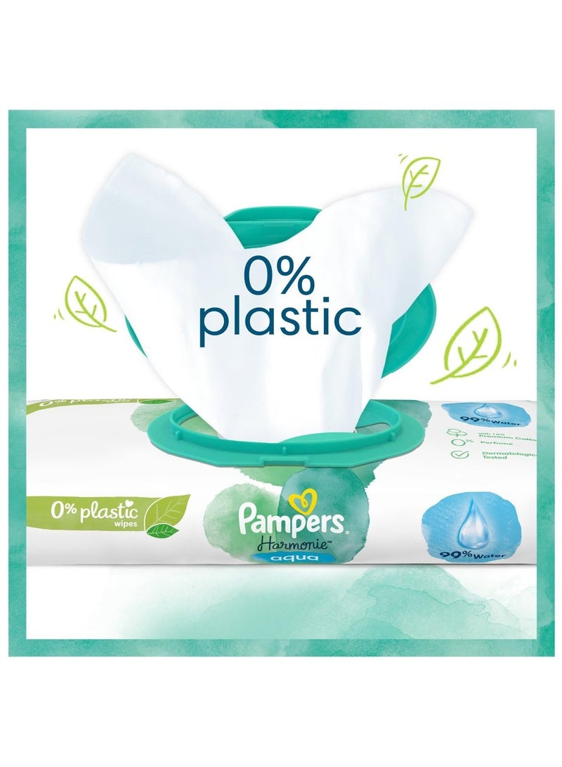 Pampers Harmonie Aqua Wet Wipes 9 Packs of 48 Wet Wipes - Image 3