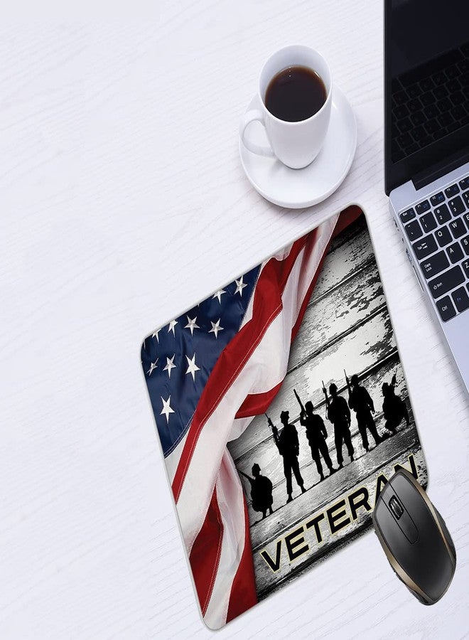 Patriotic U.S. Army Veteran Rippling Wooden Artwork Print Mouse Pad Mat Mousepad 8.6 X 7.1 in - Image 2
