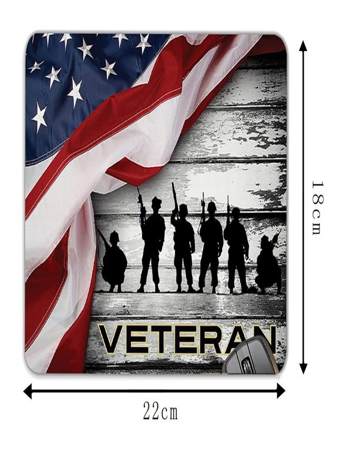 Patriotic U.S. Army Veteran Rippling Wooden Artwork Print Mouse Pad Mat Mousepad 8.6 X 7.1 in - Image 3