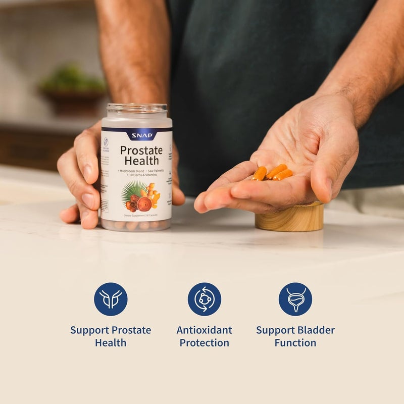 Snap Supplements Prostate Health Support Supplement Saw Palmetto for Men Plus Stinging Nettle Root Magnesium Citrate Zinc and Plant Sterols Supports Male Urinary Tract Health 90 Capsules - Image 4