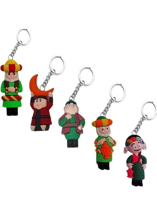 سلاسل مفاتيح زينة رمضان بشخصيات كرتونية – 5 قطع