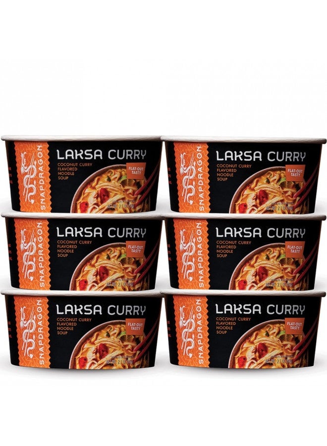 Snapdragon Singapore-Style Laksa Curry Instant Noodle Bowls | Coconut Curry Flavor With Rice Noodles | Gluten-Free | No Msg Added | 2.1 Oz (6 Pack)  - Image 1