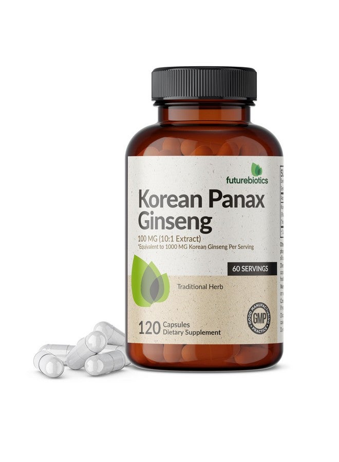 Futurebiotics Korean Panax Ginseng Energy, Memory & Brain Health Support, Non-GMO, 120 Capsules - Image 1