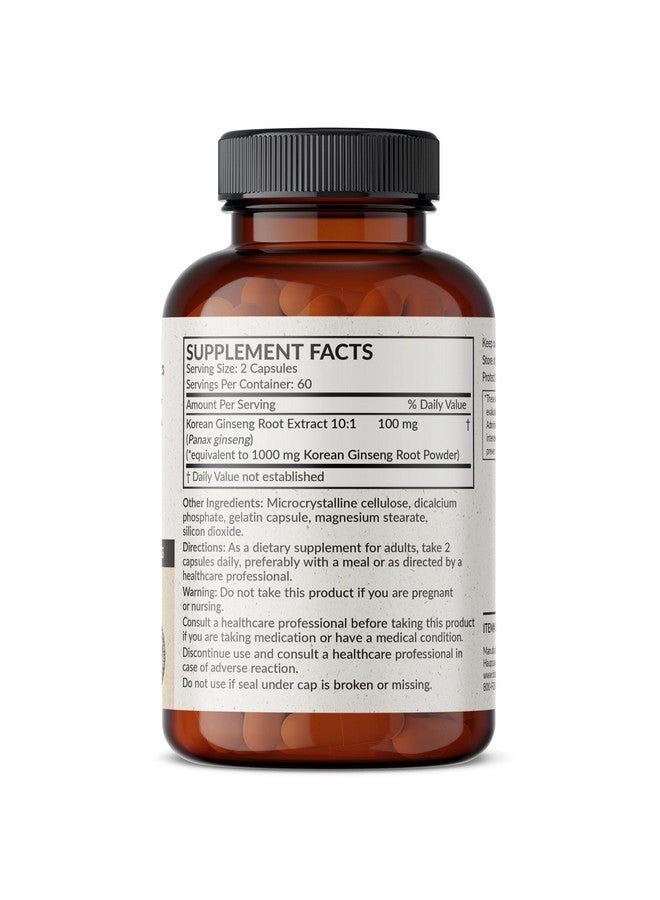 Futurebiotics Korean Panax Ginseng Energy, Memory & Brain Health Support, Non-GMO, 120 Capsules - Image 2