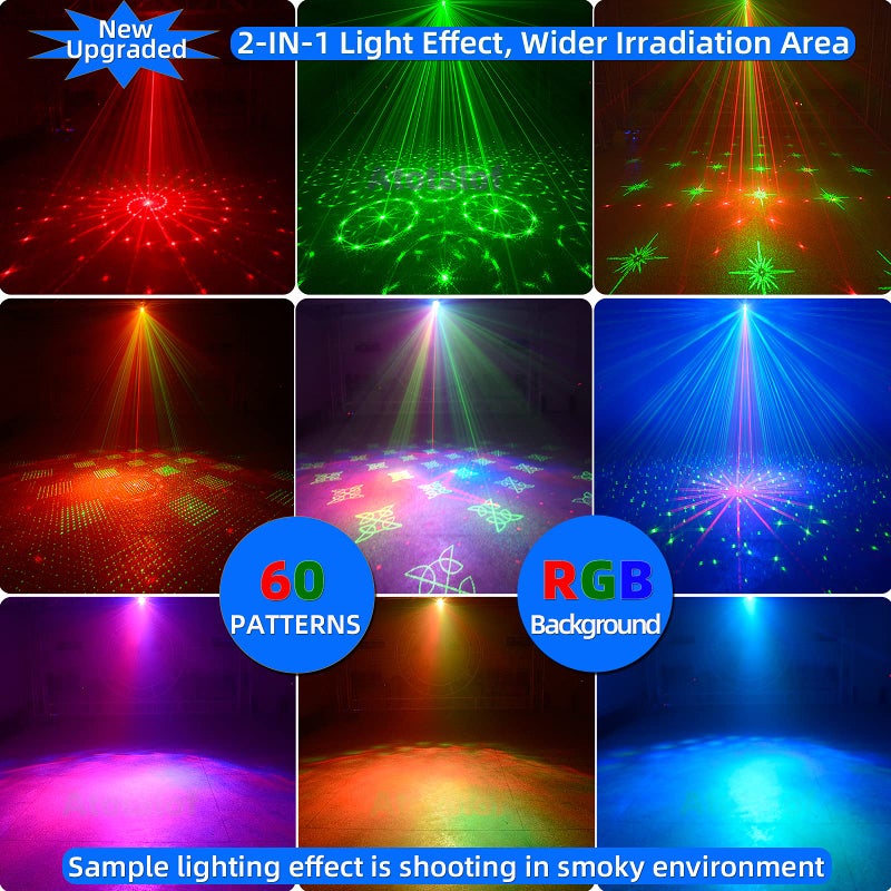 Atotalof Party Lights, Disco Ball DJ Light with Remote Control - Sound Activated Stage Laser Light Indoor Strobe Light for Parties Christmas Halloween Glow Party Decorations Lights Rave Lights Dancing - Image 3