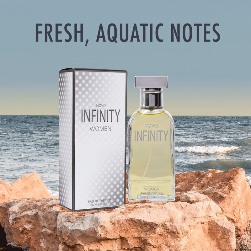 NovoGlow Novo Infinity for Women - 3.4 Fluid Ounce Eau De Parfum Spray for Women - Refreshing Mix of Citrus Floral & Musk Fragrances Smell Fresh All Day Long Lovely Gift for Women for All Occasions - Image 3