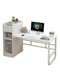 AGD Study Table With Side Shelves Unit For Computer Study Writing and Games Suitable For Home White  - Image 5