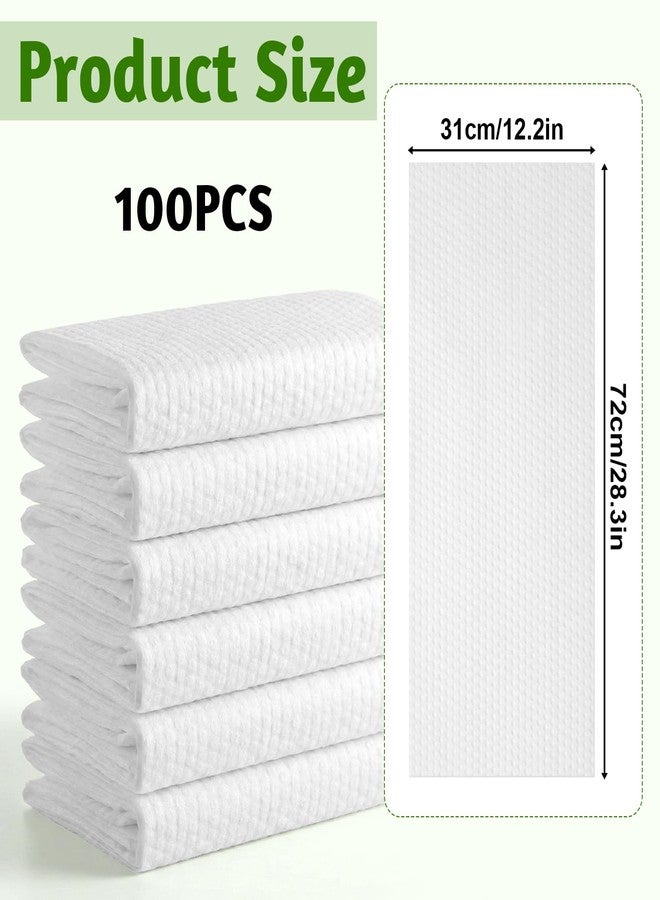 Xosjska 100 PCS Premium Disposable Towel, 27.5 x 12inch Ultra Soft Disposable Bath Hair Towels Quick Dry Disposables Hair Towels for Salon and Spa Towel for Massage Yoga Camping Trips Camping Travel Gym - Image 2
