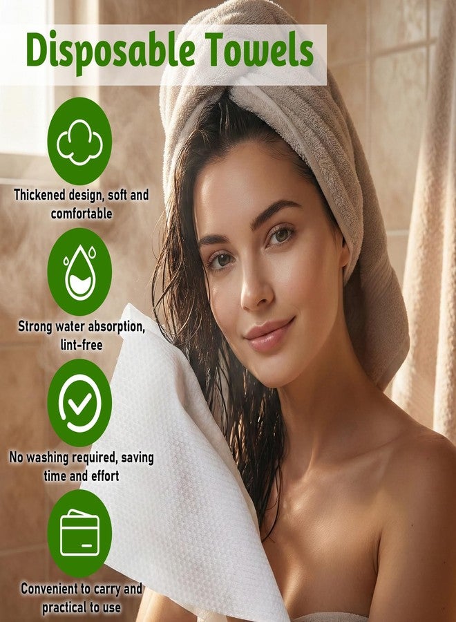 Xosjska 100 PCS Premium Disposable Towel, 27.5 x 12inch Ultra Soft Disposable Bath Hair Towels Quick Dry Disposables Hair Towels for Salon and Spa Towel for Massage Yoga Camping Trips Camping Travel Gym - Image 5