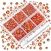 AD BEADS خرز AD 4300 قطعة كريستالات أظافر مسطحة دائرية 6 أحجام 265 مم مع صندوق تخزين قلم اختيار الكريستالات لتزيين الأظافر والهواتف والحرف اليدوية DIY برتقالي - Image 2