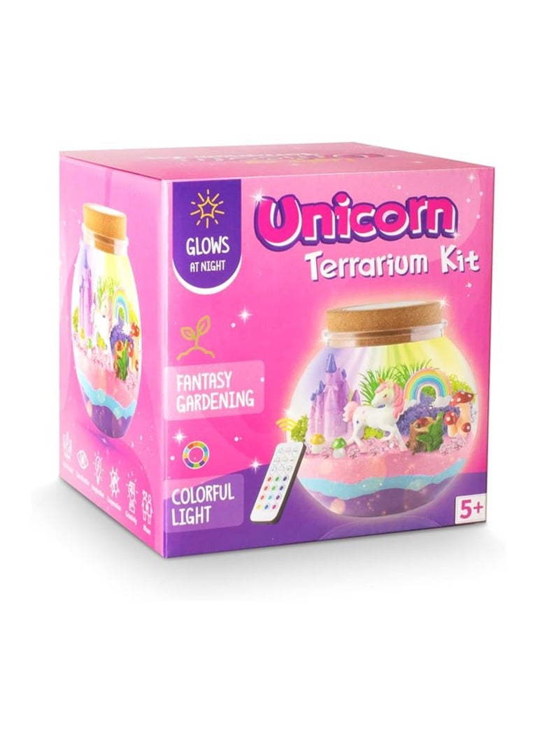 عام مجموعة كيت تيراريوم أحافير الفرس الوحيد للأطفال، ضوء نجمة LED، هدية عيد ميلاد للفتيات من أعمار 4، 5، 6، 7، 8 إلى 12 عامًا، ألعاب الفرس الوحيد للفتيات، مجموعة أدوات الحرف والفنون - Image 1