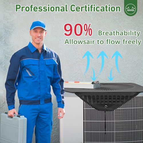 Xeeol 32x32 Central Air conditioner Covers for Outside Units, Mesh AC Unit Covers Outdoor - Top Breathable Universal Defender - Image 2