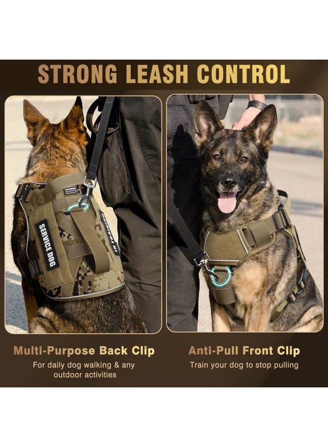 WINSEE Tactical Dog Harness for Medium Dog, Heavy Duty Service Working MOLLE Vest with 10 Pet Patches, 2X Metal Buckle Vest for Training Hunting Walking - Image 3