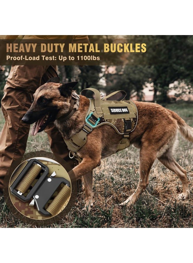 WINSEE Tactical Dog Harness for Medium Dog, Heavy Duty Service Working MOLLE Vest with 10 Pet Patches, 2X Metal Buckle Vest for Training Hunting Walking - Image 2