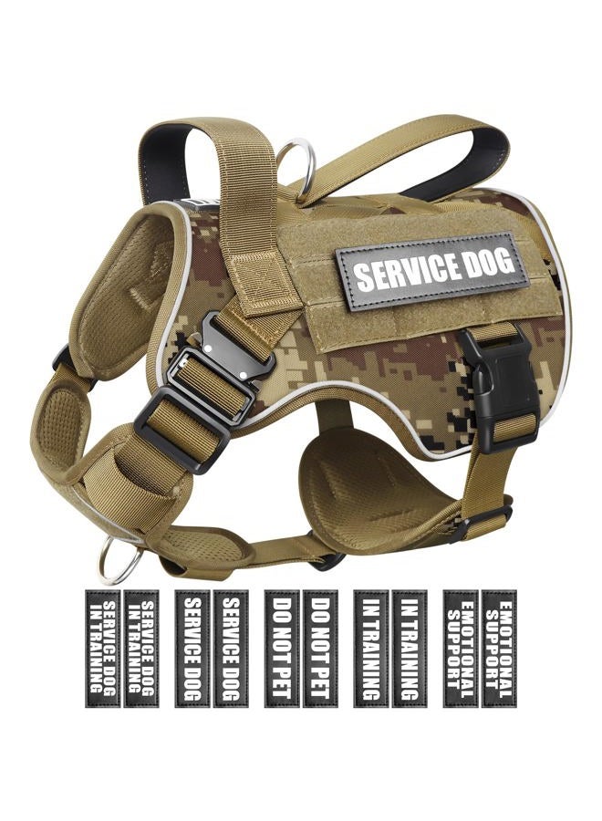 WINSEE Tactical Dog Harness for Medium Dog, Heavy Duty Service Working MOLLE Vest with 10 Pet Patches, 2X Metal Buckle Vest for Training Hunting Walking - Image 1